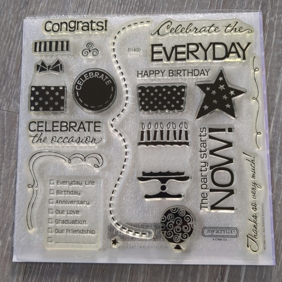 Close To My Heart Acrylic Stamps Celebration Brand New Scrapbooking Cards - Picture 1 of 1